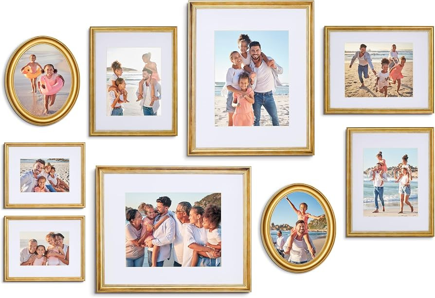 Camden Reed Mixed Gallery Wall Frame Set, (2) 16x20 Inch, (1) 11x14 Inch, and (2) 8x10 Inch, 9 Pi... | Amazon (US)