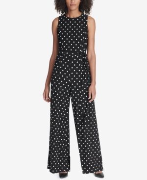 Tommy Hilfiger Polka Dot Belted Jumpsuit | Macys (US)