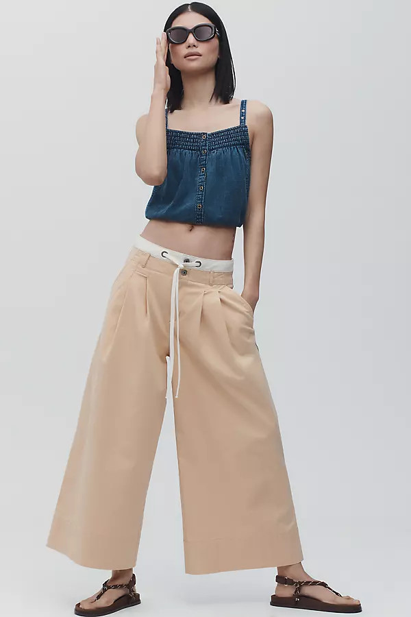Maeve Twisted-Cuff Chino Pants | Anthropologie (US)