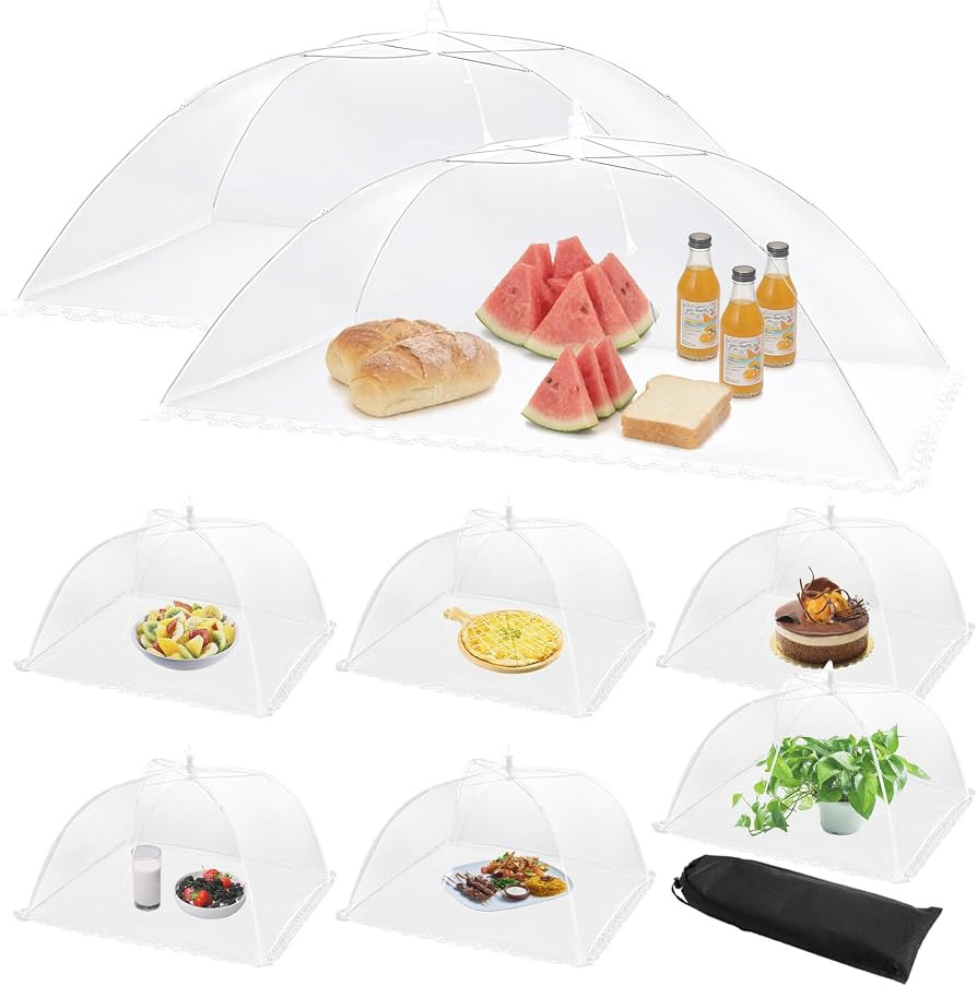 Mesh Food Covers for Outside - 2 Extra Large (40 x 24 in) & 6 Large (17 x 17 in) Food Tents, Coll... | Amazon (US)