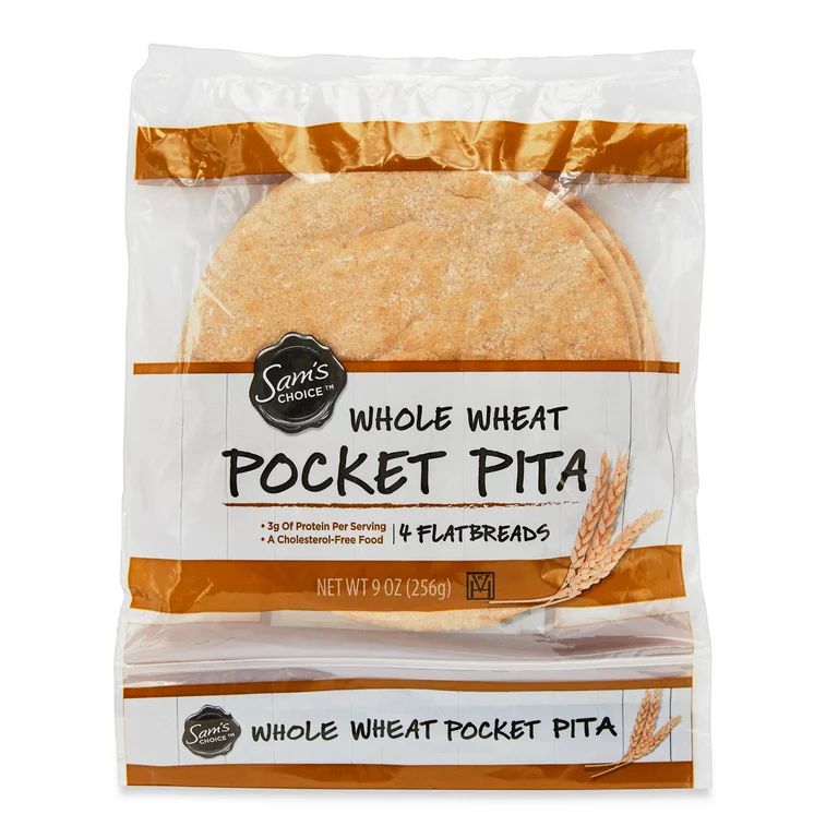 Sam's Choice Whole Wheat Pocket Pita, 9 oz, 4 Count | Walmart (US)