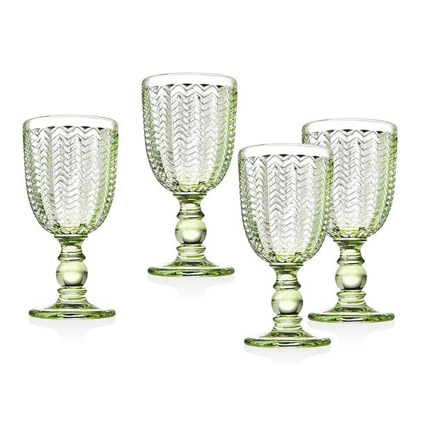 Twill Green Set of 4 Red Wine Glasses 10 oz - Walmart.com | Walmart (US)