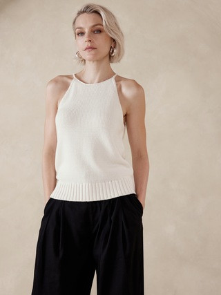 Cotton-Silk Sweater Tank | Banana Republic (US)