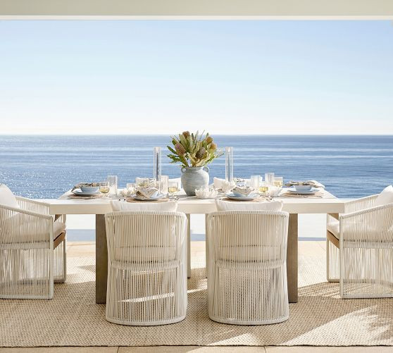 Pomona Concrete &amp; Acacia Rectangular Outdoor Dining Table (86") | Pottery Barn (US)