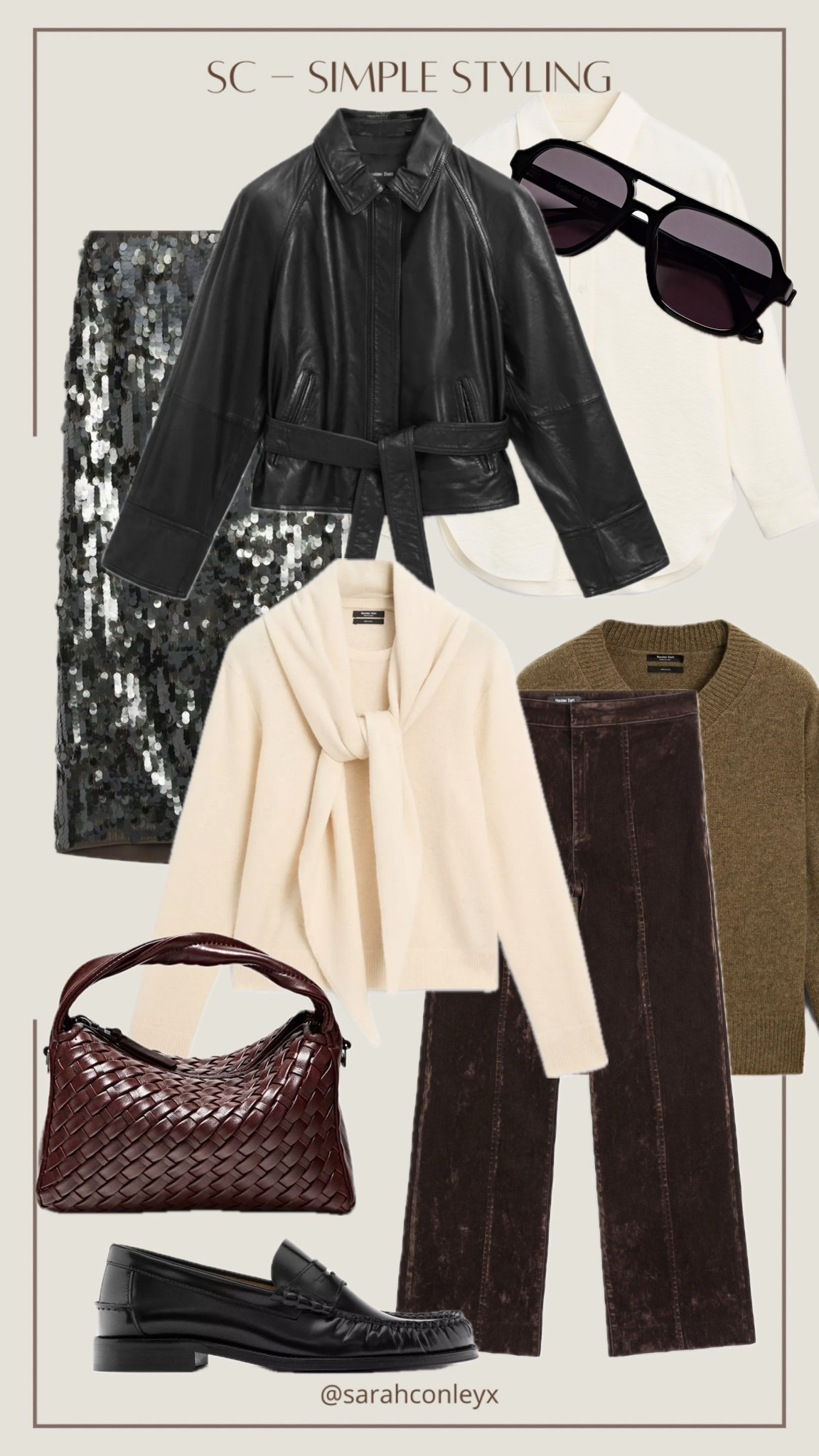Massimo Dutti - new in 
Black leather jacket 
Sequin midi skirt
Christmas party outfit 
Cream scarf tie jumper 
Cream shirt 
Burgundy leather bag
Black leather loafers
Winter outfit ideas 
Winter workwear 
Autumn workwear 

#LTKworkwear #LTKstyletip #LTKpartywear