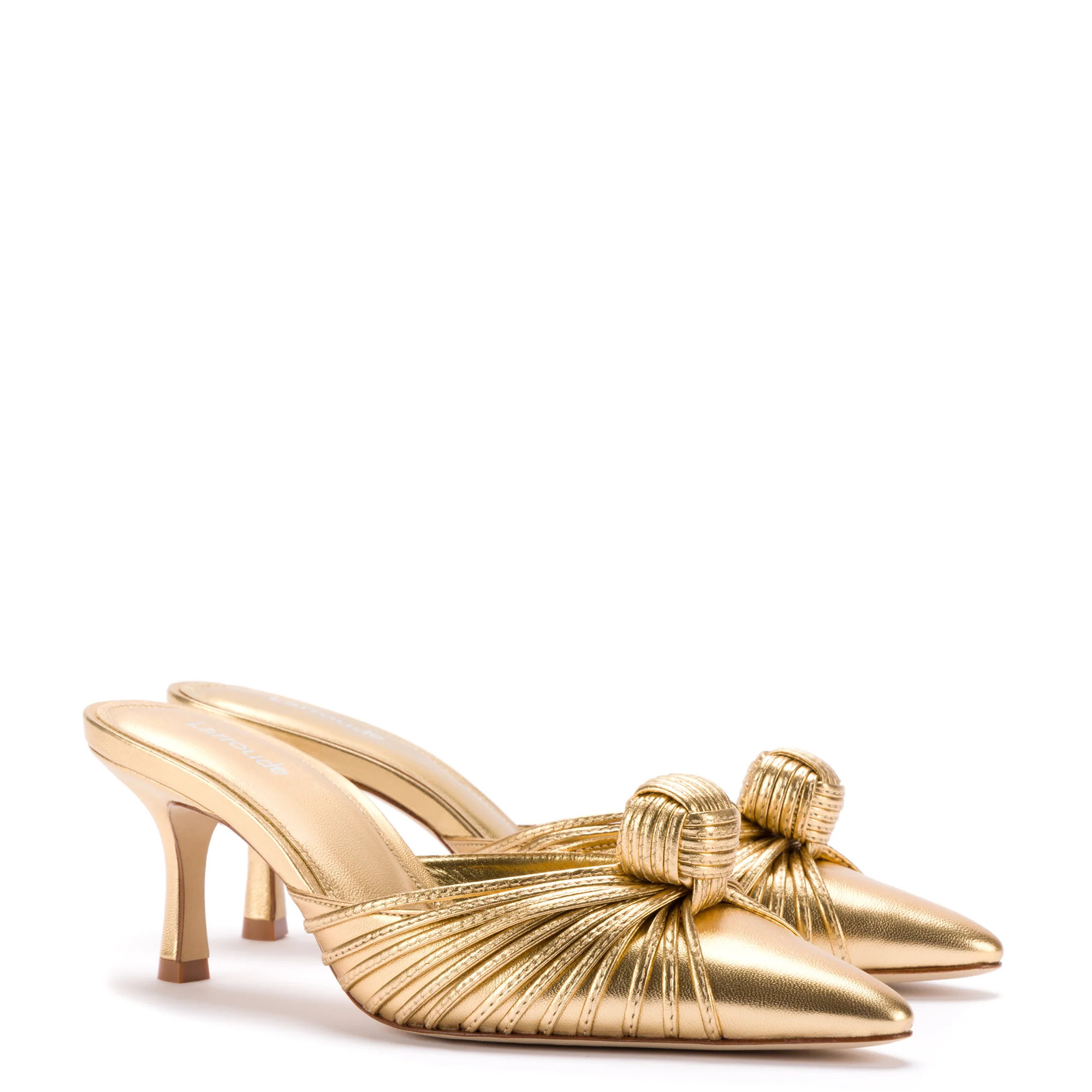 Mini Valerie Pump In Gold Metallic Leather | Larroude