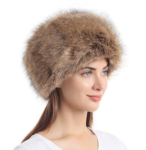 La Carrie Women's Faux Fur Hat For Winter With Stretch Cossack Russion Style, Nature | Amazon (US)