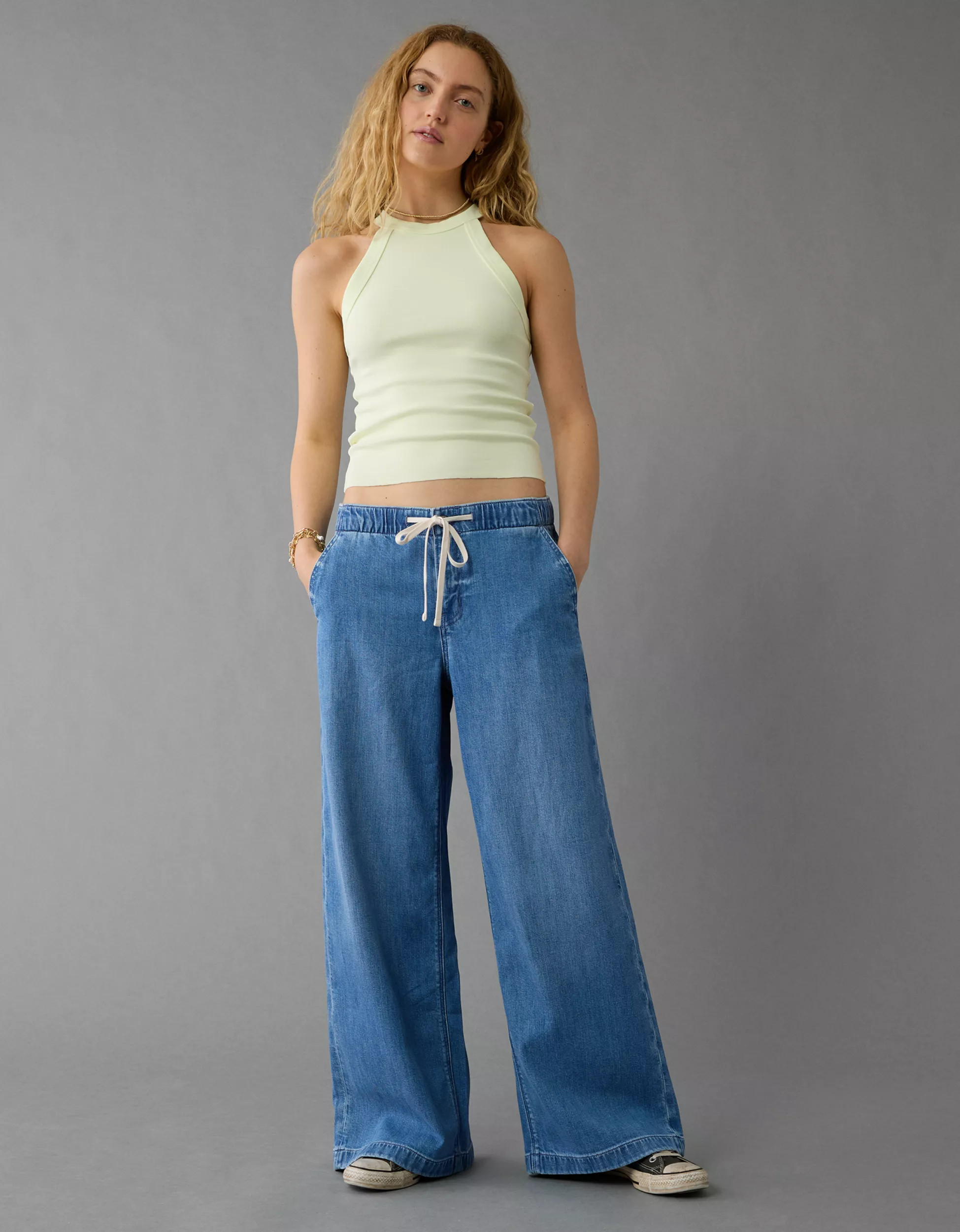 AE Stretch Low-Rise Ultra Wide-Leg Pull-On Jean | American Eagle Outfitters (US & CA)