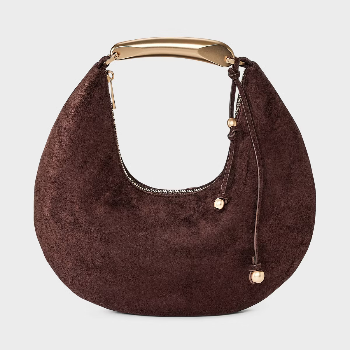 Metal Handle Crescent Saddle Handbag - A New Day™ Brown | Target