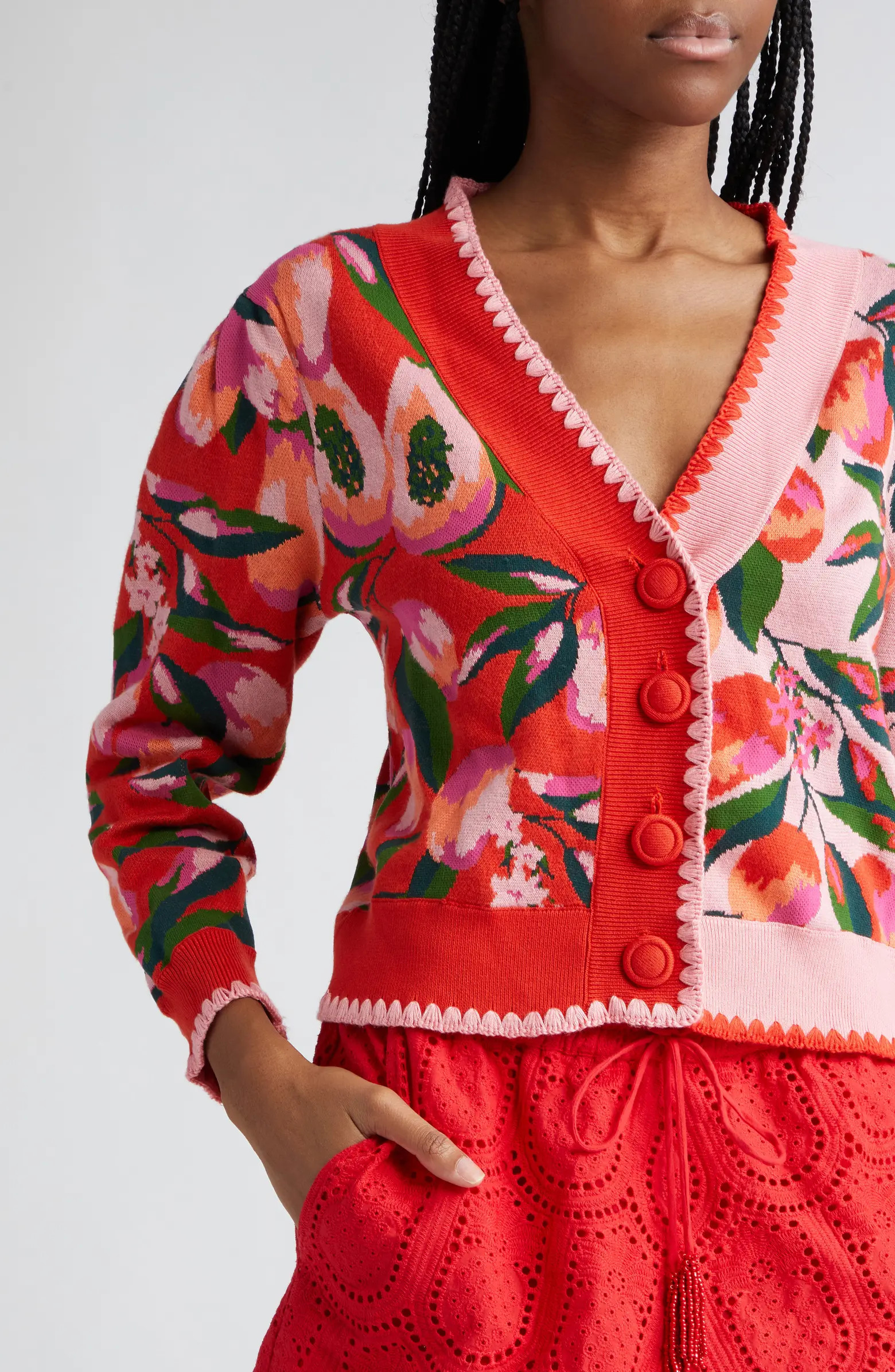 Papaya Jacquard Cardigan | Nordstrom
