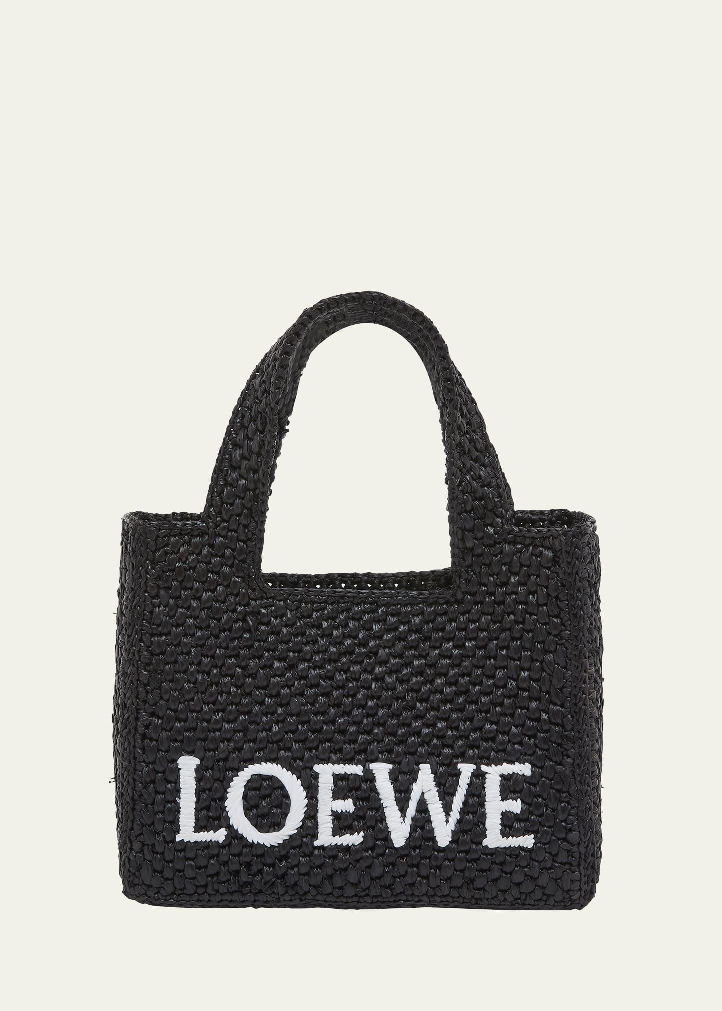 Loewe x Paula’s Ibiza Font Logo Mini Tote Bag in Raffia | Bergdorf Goodman