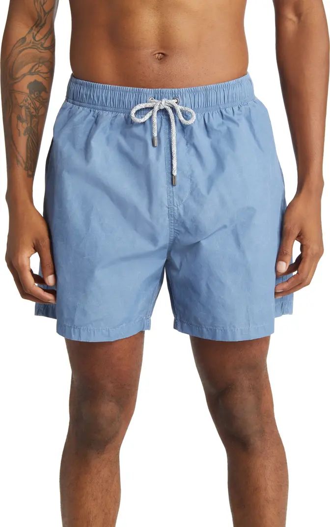 Solid Washed Water Repellent Swim Trunks | Nordstrom