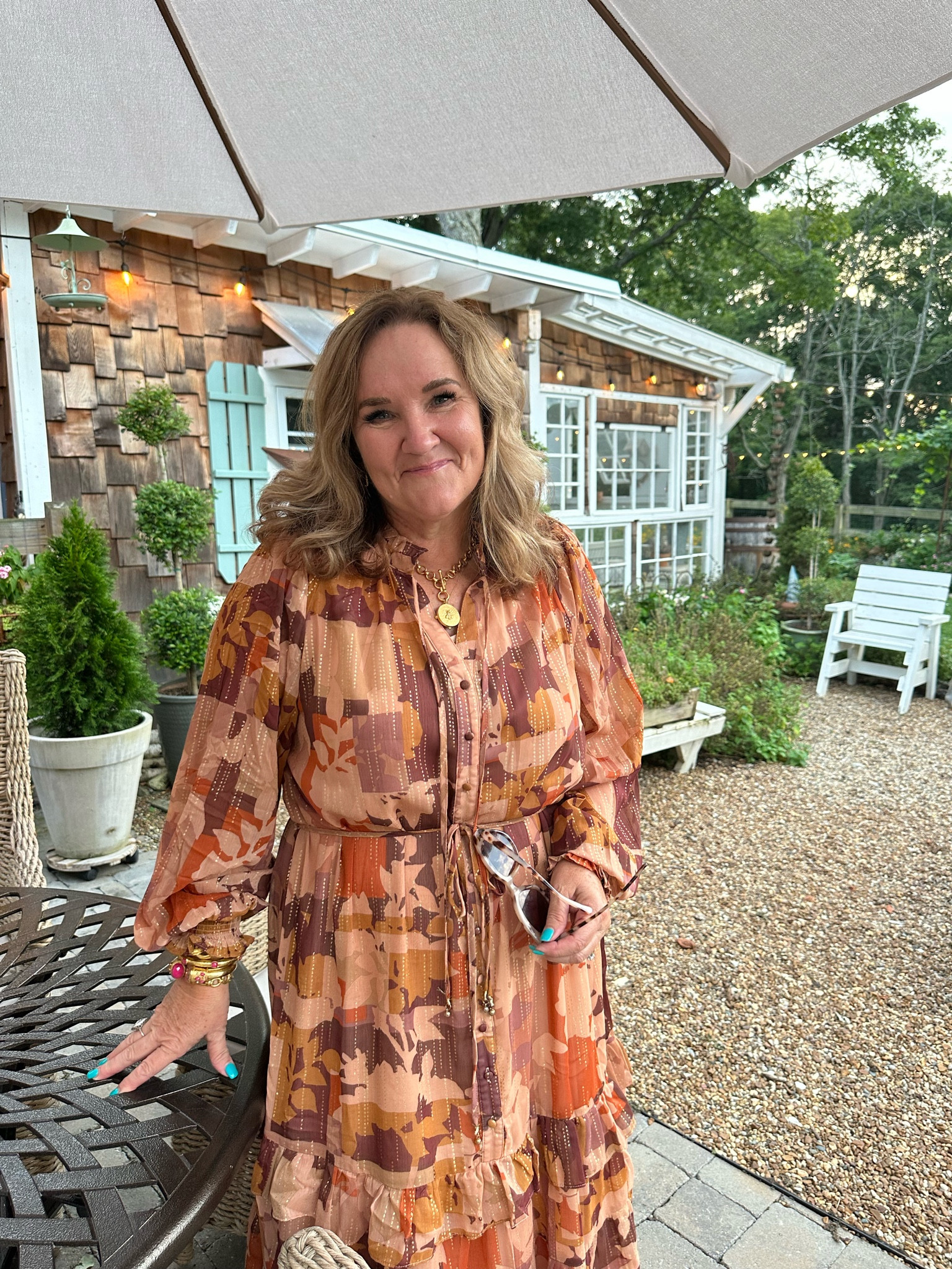 Fall dress for any occasion. Add a brown blazer, a denim jacket if you need a top layer. I’ll link a few. 

I’m in an XL in the dress. 15% off 1 order with code NANETTE15 

JULIE VOS raspberry is beautiful with this  

#LTKwedding #LTKover40 #LTKfindsunder100