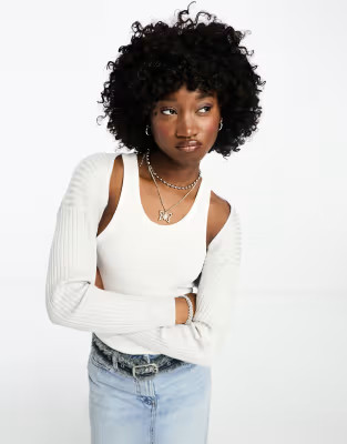 Cotton:On loose rib knitted shrug in gray heather | ASOS (Global)