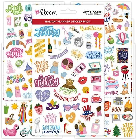 bloom daily planners New Holiday Seasonal Planner Sticker Sheets - Seasonal Sticker Pack - Over 2... | Amazon (US)