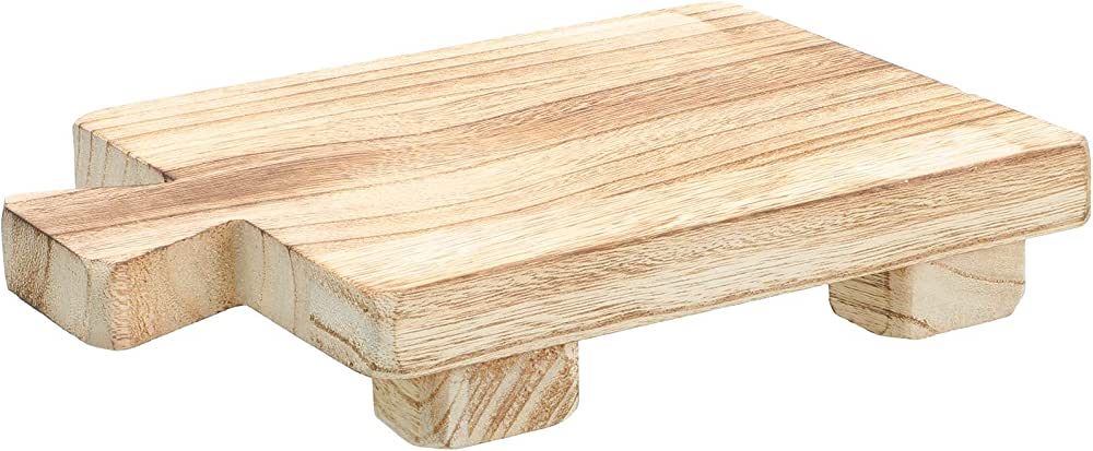 Wood Pedestal Stand Riser Wood Footed Tray for Bathroom Home Kitchen Sink Holder Wooden Soap Hold... | Amazon (US)