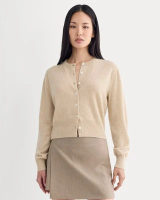 Women's Cashmere Cropped Cardigan by Everlane in Heather Light Camel, Size XL | Everlane