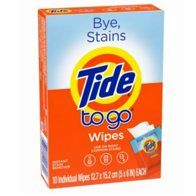 Tide 49089 To Go Instant Stain Remover Wipes, 10 Count, Each | Walmart (US)