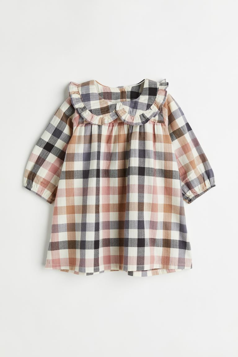 Cotton Dress - Beige/plaid - Kids | H&M US | H&M (US + CA)