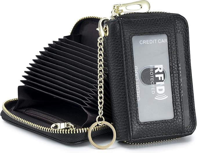 imeetu Rfid Credit Card Holder, Genuine Leather Businese card case, Rfid Blocking Wallet for Wome... | Amazon (US)