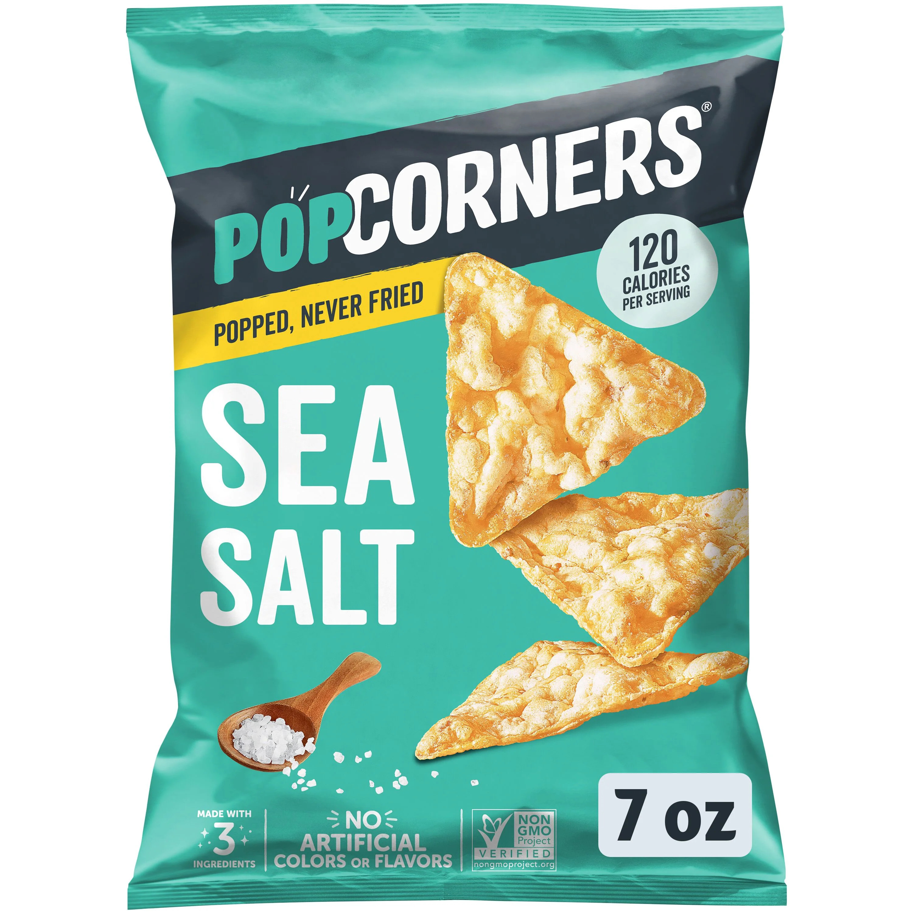 PopCorners No Artificial Colors or Flavors Sea Salt Popped Corn Chips Bag, 7 oz​ | Walmart (US)