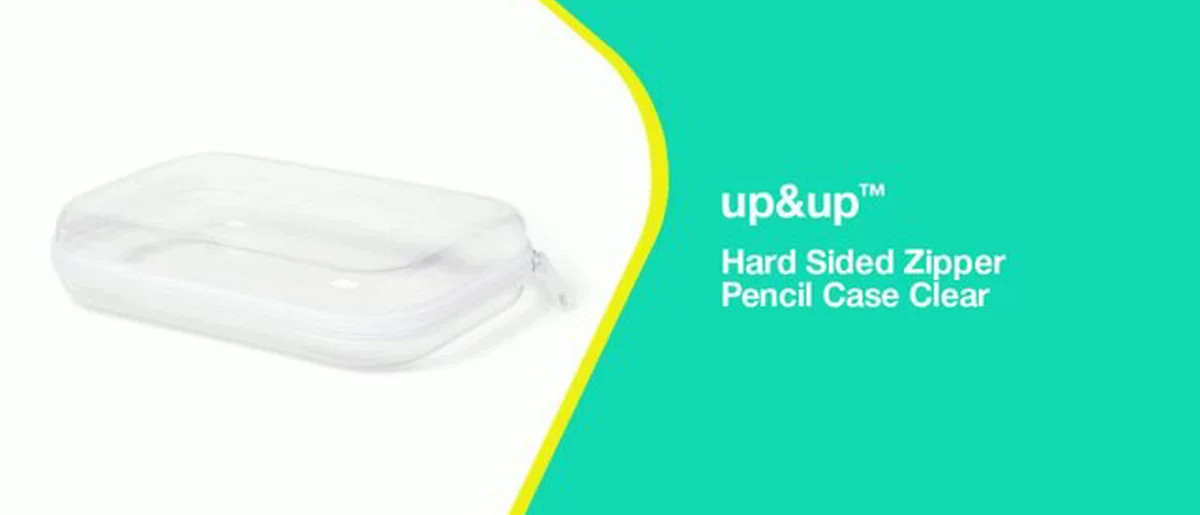 Hard Sided Zipper Pencil Case Clear - up&up™ | Target