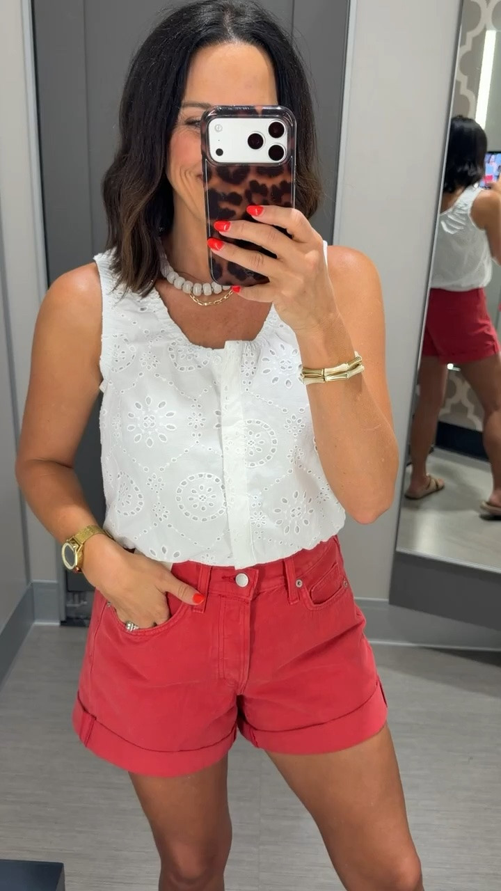 can’t get over this outfit 😍 The eyelet top is so pretty, and these red shorts add the perfect pop of color for summer! ❤️

Linked below.

Size XS-S • 5’3” for reference

#TargetStyle #TargetFinds #TargetFashion #SummerStyle #SummerOutfit #AffordableFashion #EyeletTop #CasualStyle #OOTD #StyleInspo