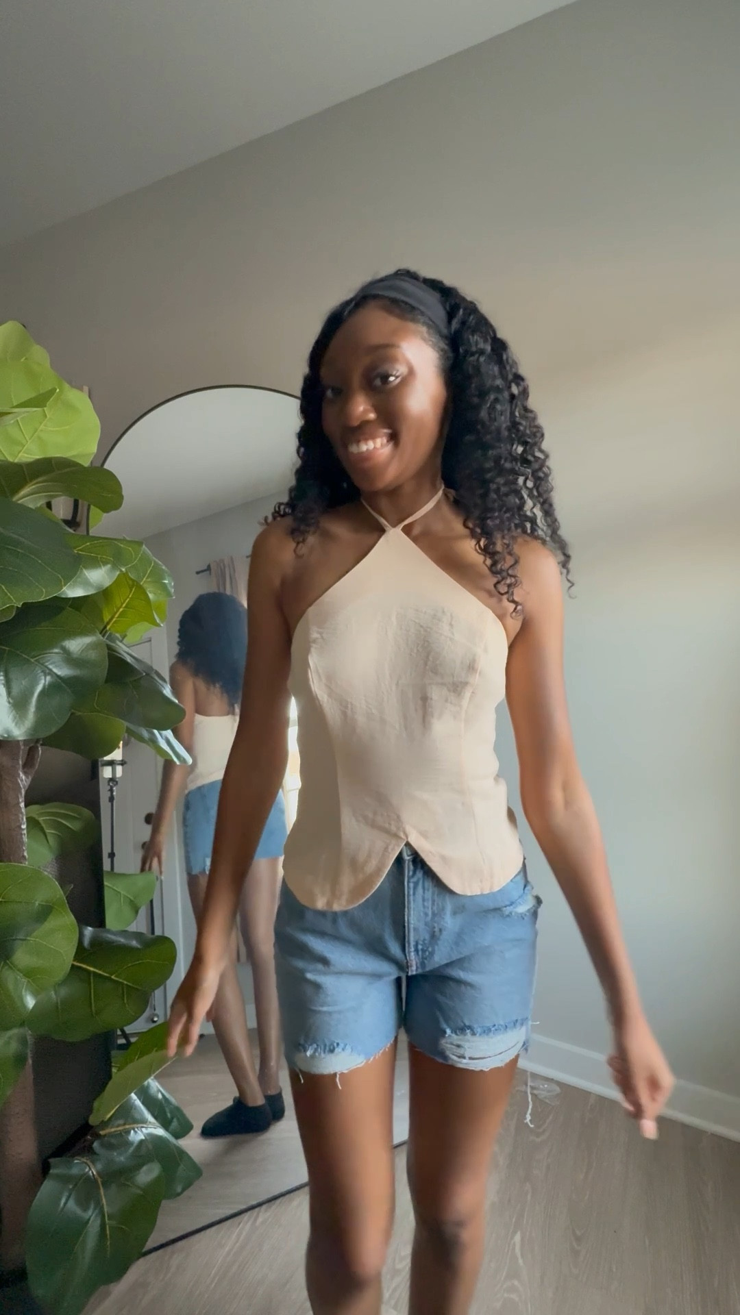 Peach summer top for women casual outfit inspo blue jean shorts spring tops

#LTKFindsUnder50 #LTKStyleTip #LTKPetite