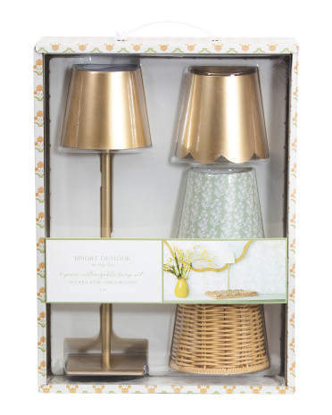 4pc 14in Rechargeable Touch Light With Interchangeable Shades | TJ Maxx