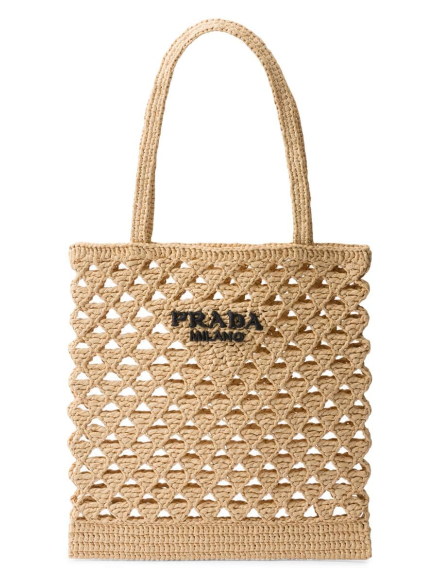 Medium Woven Fabric Crochet Tote Bag | Saks Fifth Avenue