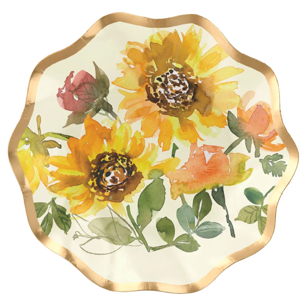 Appetizer/Dessert Bowl Sunflower Foil/8pk | Sophistiplate