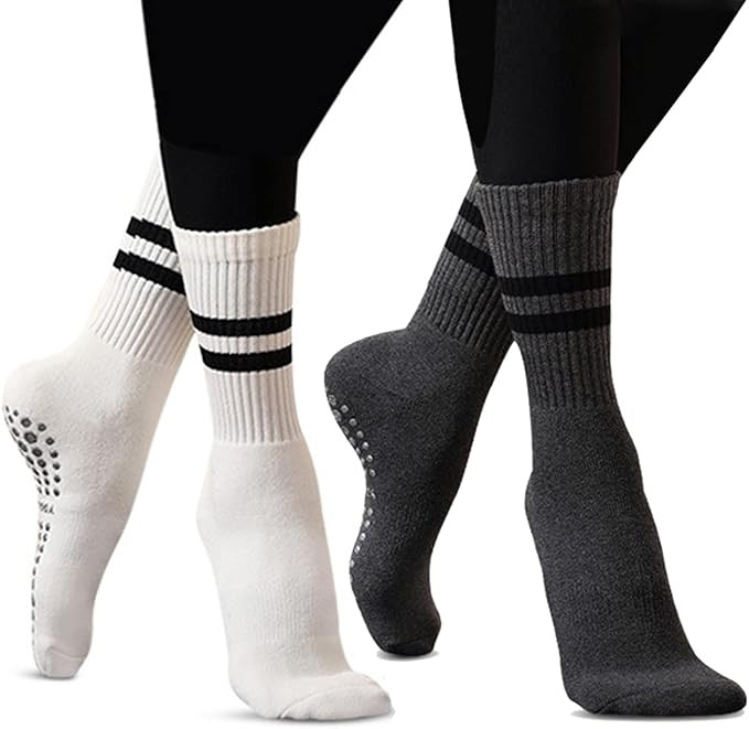 JCZANXI Yoga Socks with Grips for Women, Non Slip Grip Socks for Yoga, Pilates, Barre, Dance | Id... | Amazon (US)