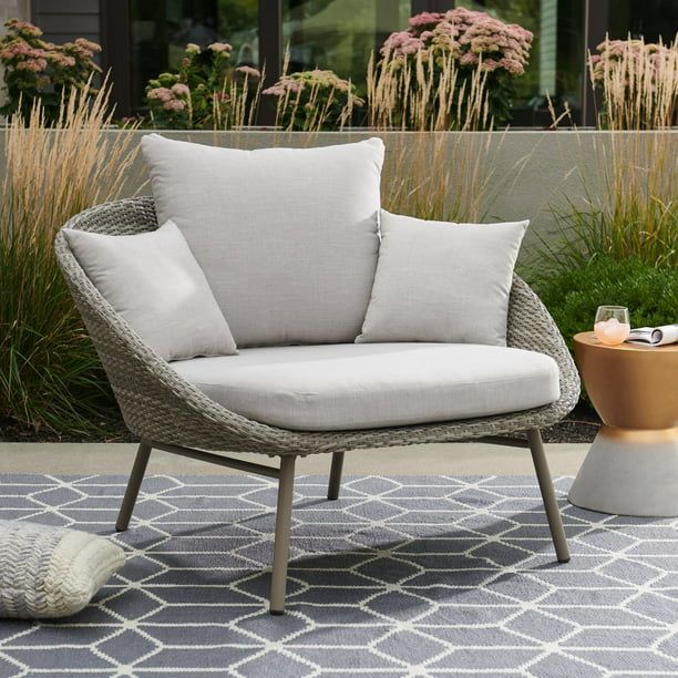 MoDRN Scandinavian Nassau Outdoor Lounge Chair with Sunbrella Cushion | Walmart (US)