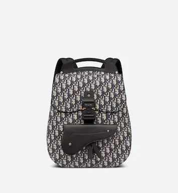 Gallop Backpack Beige and Black Dior Oblique Jacquard and Black Grained Calfskin | DIOR | Dior Couture