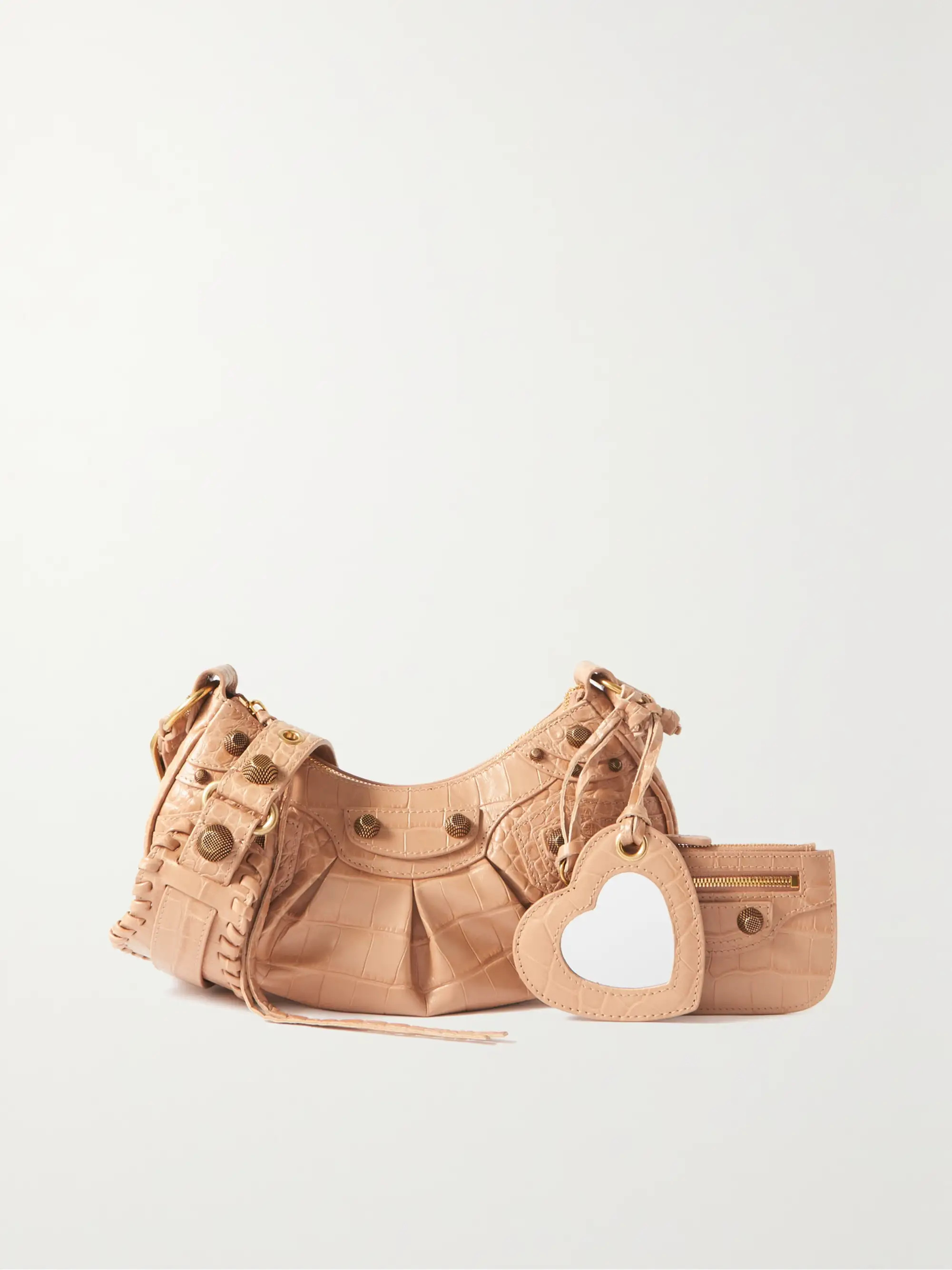 Le Cagole XS studded croc-effect leather shoulder bag | NET-A-PORTER (US)