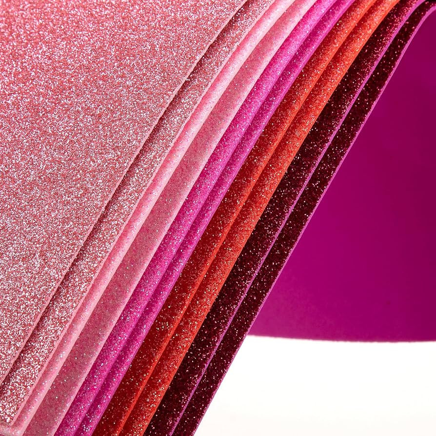 10 Pack Pink Glitter Foam Sheets Craft 8 x 12 inch, 5 Colors Sparkles Foam Paper for Art Crafts P... | Amazon (US)