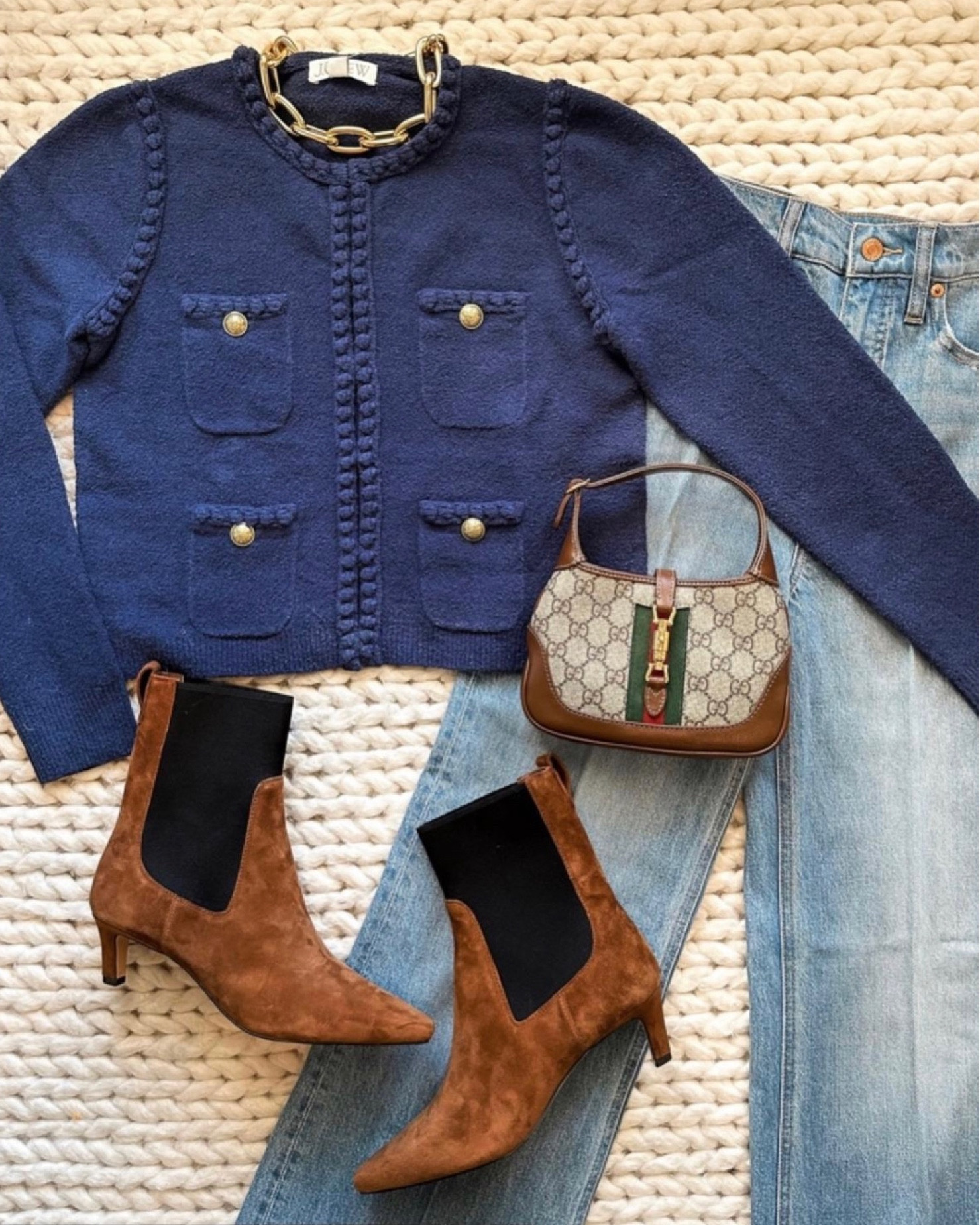 J.Crew
Jacket 
Suede Boots 
Jeans
Gucci bag
Mini bag

Sweater 
Fall shoes
Fall outfit 
Fall fashion 
Fall outfits  
#ltkseasonal
#ltkover40
#ltkfindsunder100
#ltku 


#LTKitbag #LTKshoecrush #LTKHoliday #LTKGiftGuide