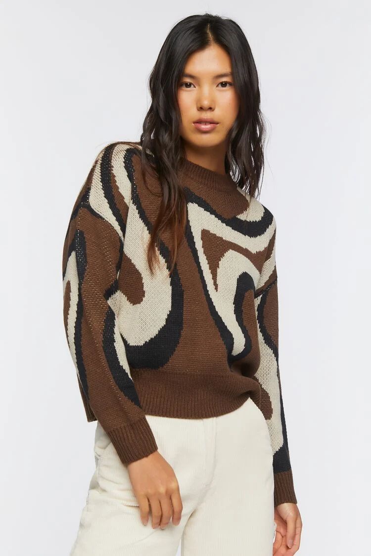 Abstract Marble Print Sweater | Forever 21 (US)