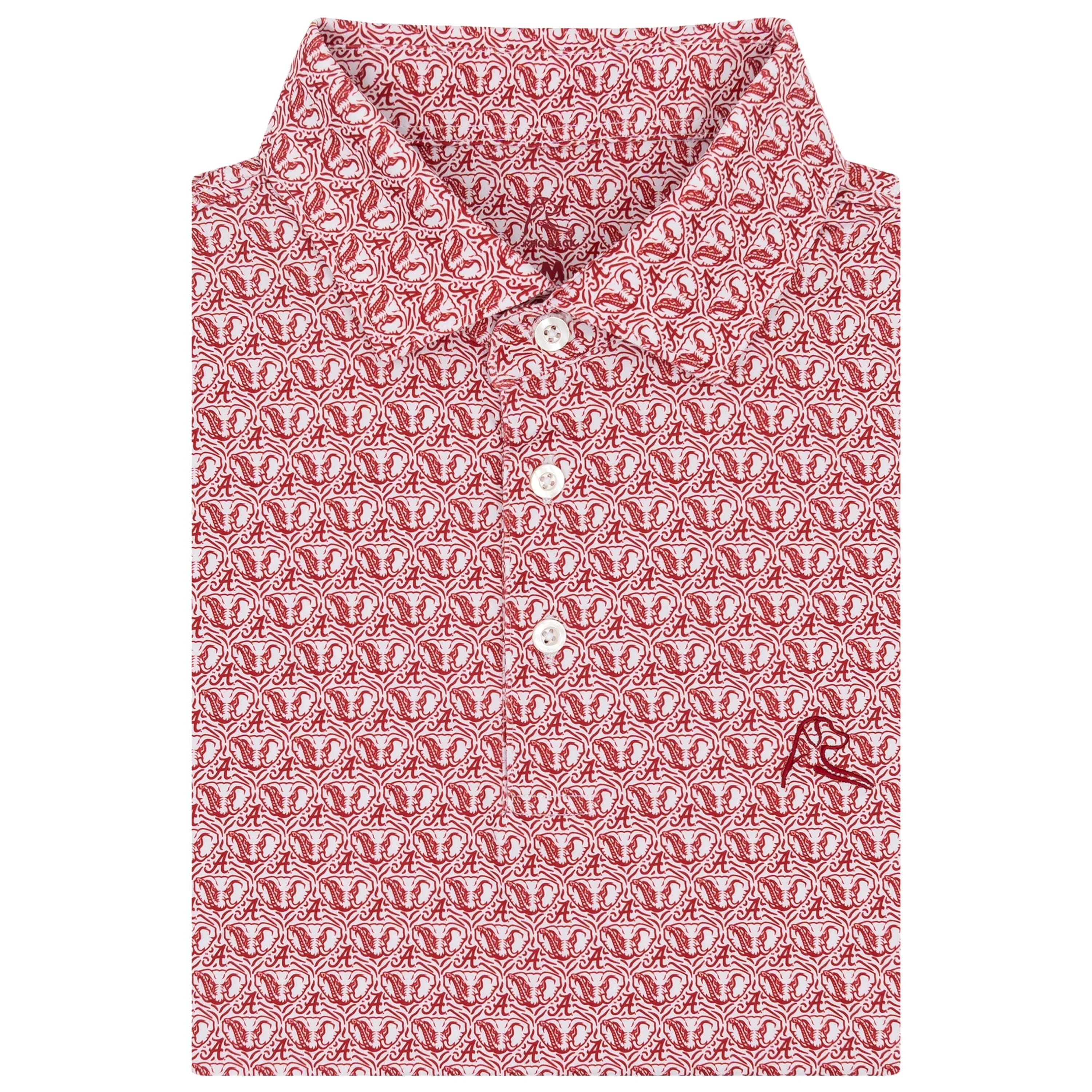 The Alabama Crimson Tide® Collegiate Polo - White/Carmine Red | Rhoback | RHOBACK