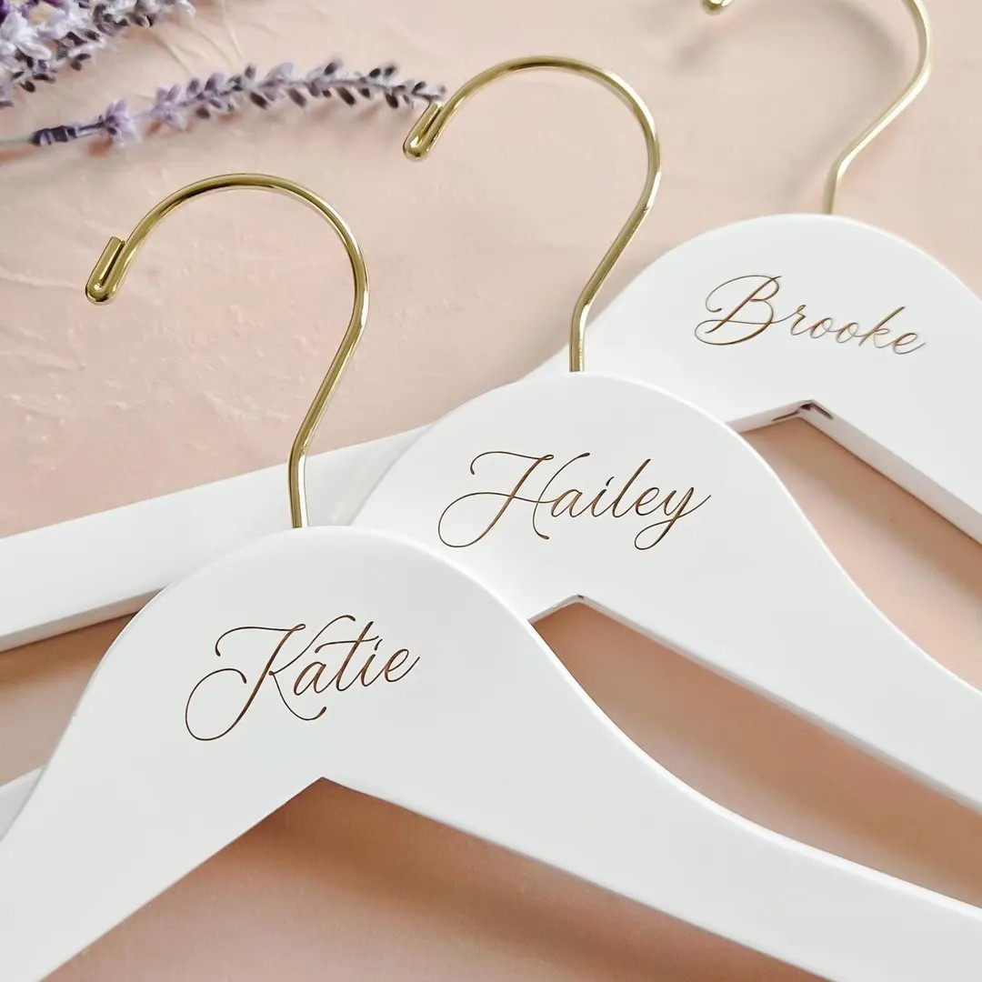 Bridesmaids Hangers, Wedding Hanger, Bridesmaid Hanger for Wedding Dress, Personalized Bridal Han... | Etsy (US)