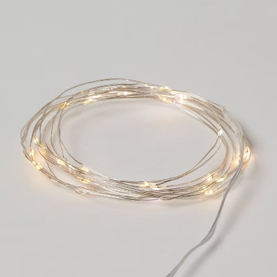 30ct LED Dewdrop Christmas Indoor Fairy String Lights White with Silver Wire - Wondershop™ | Target