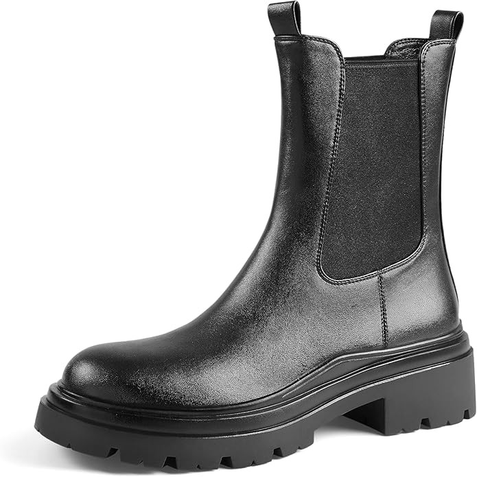 Arromic Chelsea Boots Women Platform Mid Calf Lug Sole Nude Ankle Boots Elastic Slip On Booties f... | Amazon (US)