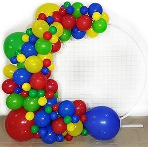 Toy Balloon Garland - Blue Green Red Yellow Latex Balloons for MariaoThemeParty Birthday Circus P... | Amazon (US)