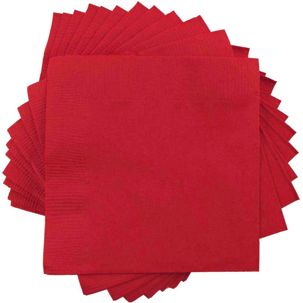 JAM PAPER Small Beverage Napkins - 5 x 5 - Red - 50/Pack | Amazon (US)