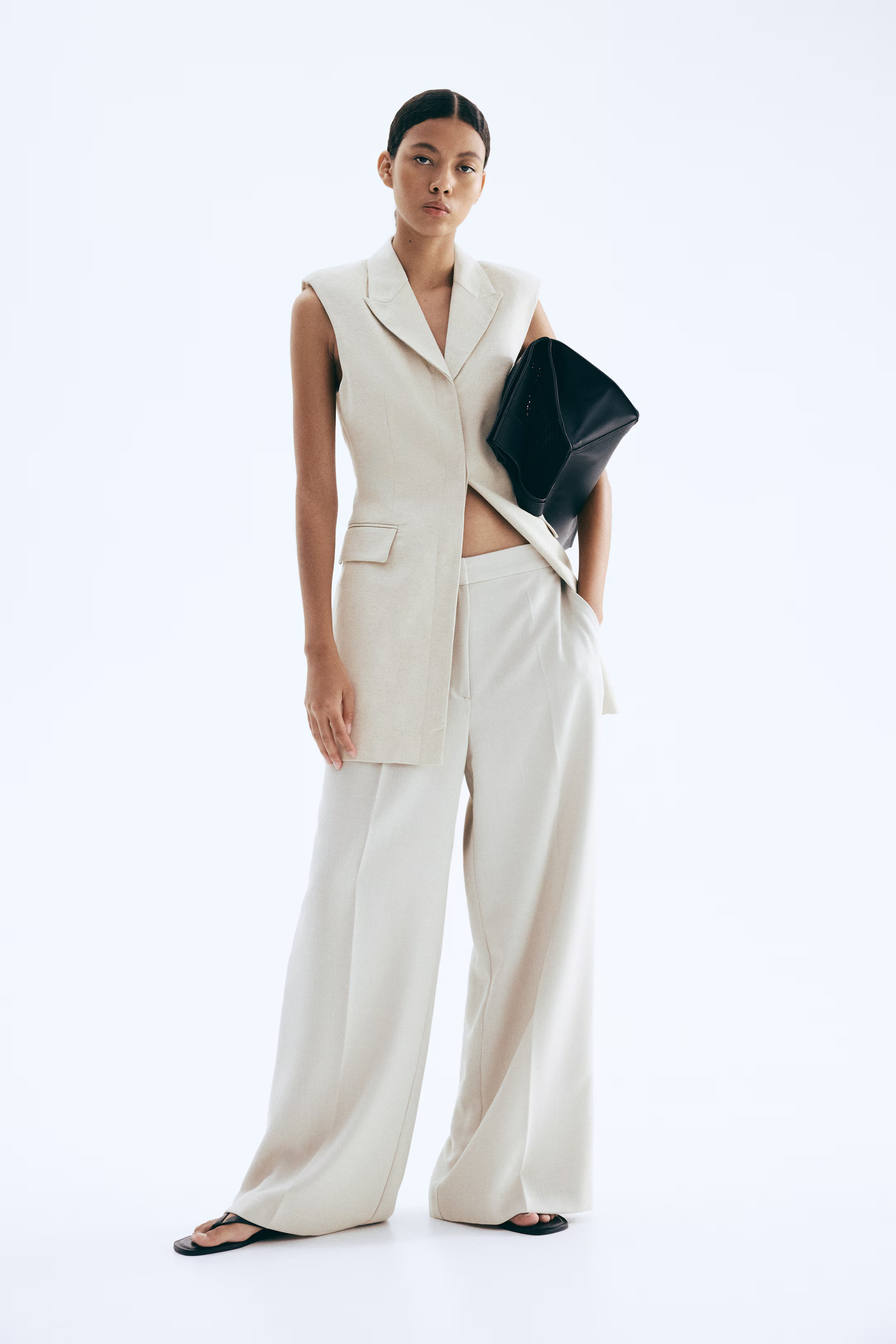 Wide-Leg Dress Pants - Light beige - Ladies | H&M US | H&M (US + CA)