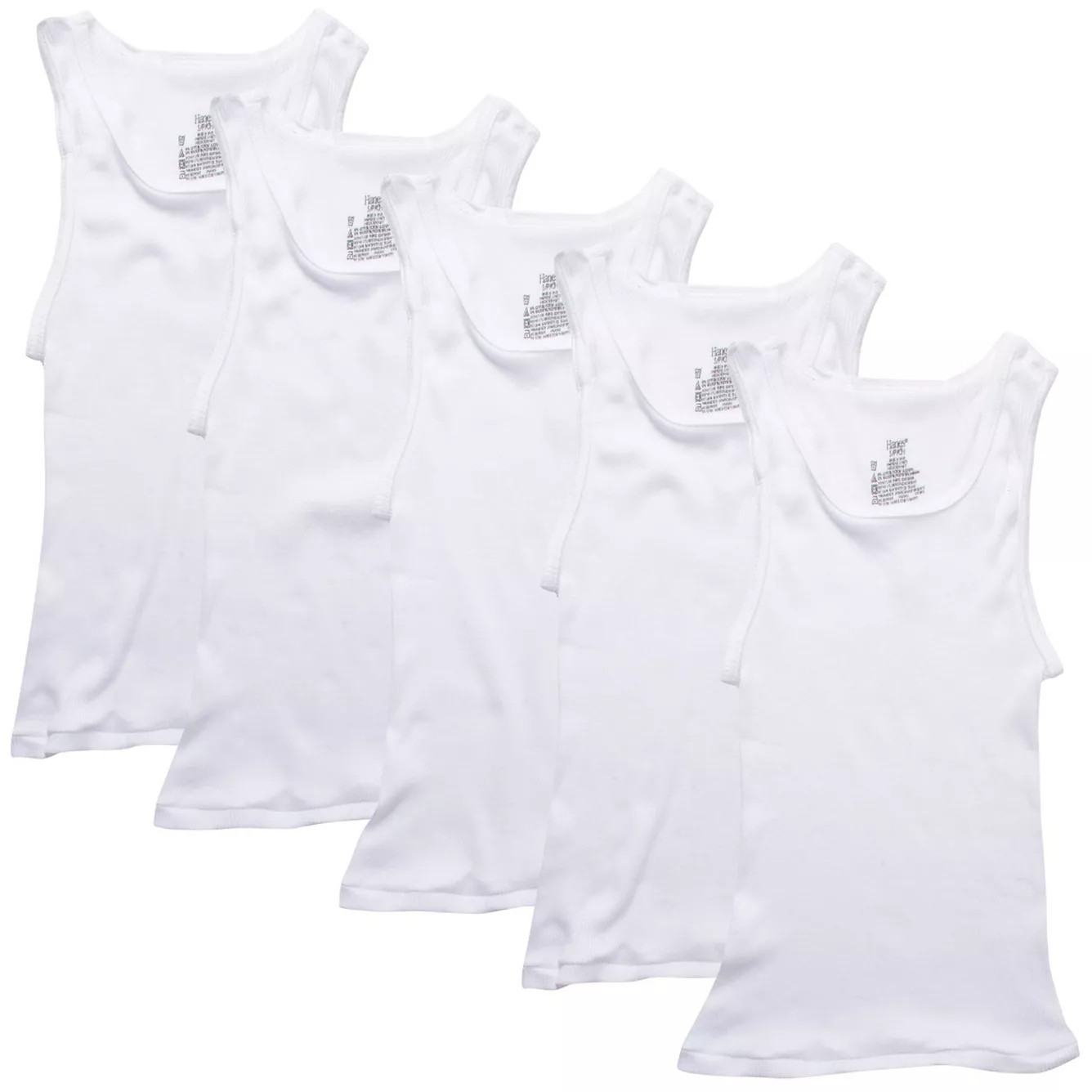 Boys Hanes® 5 Pack Ultimate White Tank Undershirt | Kohl's