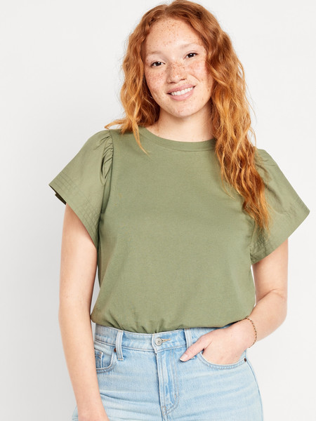 Flutter-Sleeve Combination Top | Old Navy (US)