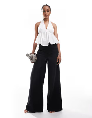 ASOS DESIGN Tall wide leg jean in washed black - BLACK | ASOS (Global)