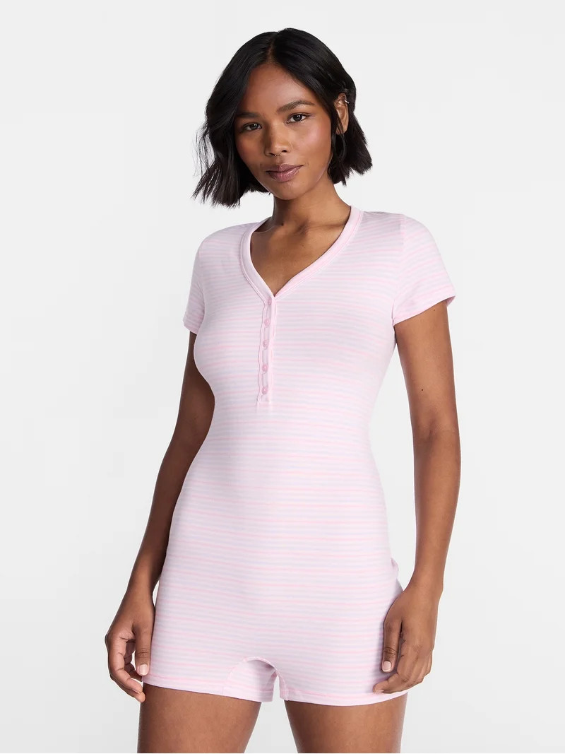 No Boundaries Cloud Core Sleepwear Romper, Women's XXS-3X | Walmart (US)