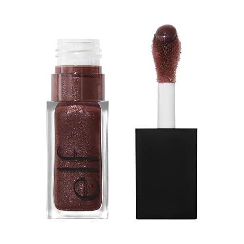 e.l.f. Glow Reviver Plumping Lip Oil, Tinted Lip Plumper For A High-Shine, Plump Finish, Infused With Jojoba Oil, Vegan & Cruelty-Free, Espresso Tonic | Amazon (US)